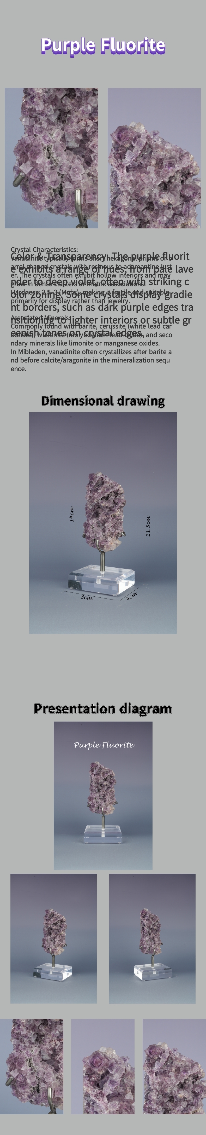 Yao Gangxian Natural Violet Fluorite from Hunan, China 