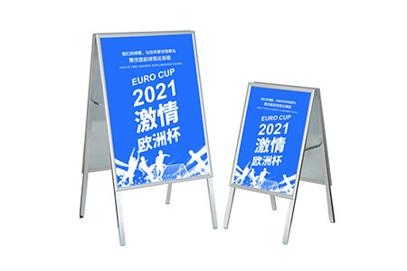 A-Frame Poster Stand Snap Open Aluminum Sidewalk Sign Double Sided