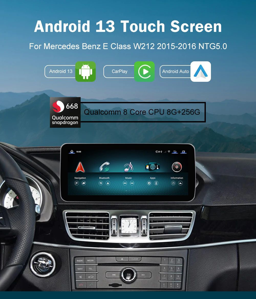 Benz Android Reverse Display New Apple CarPlay Upgrade Android Auto Mod for Mercedes Benz 2015-2018