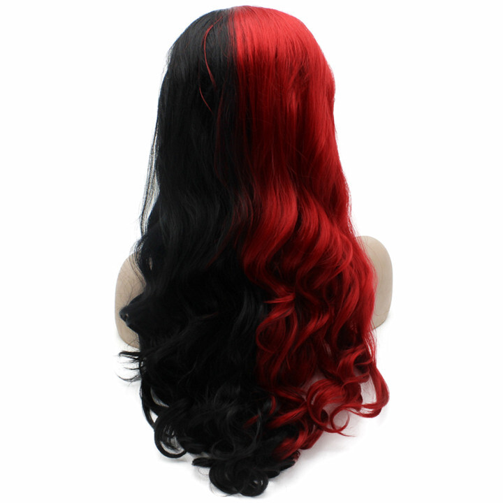 black red wig