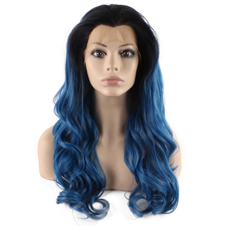 dark blue wig