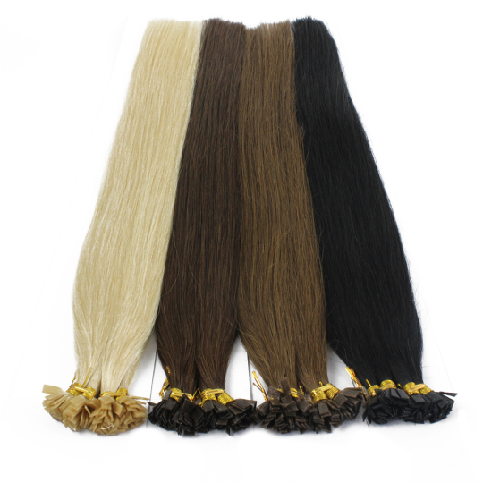 16"~30" 1g/s 100g Prebonded Keratin Flat tip Human Hair Extensions 16inch