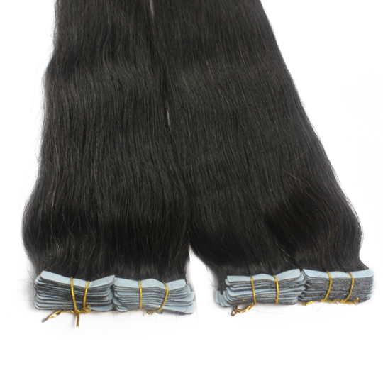 16"~30" 40pcs 100g Glue Seamless Human Hair PU Tape in Hair Extensions