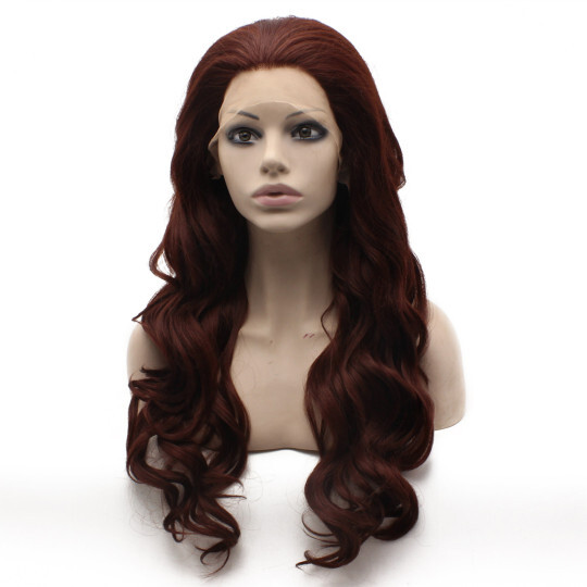 Long Wavy Reddish Heat Resistant Lace Front Synthetic Wig Long Wavy Reddish Heat Resistant Lace Front Synthetic Wig