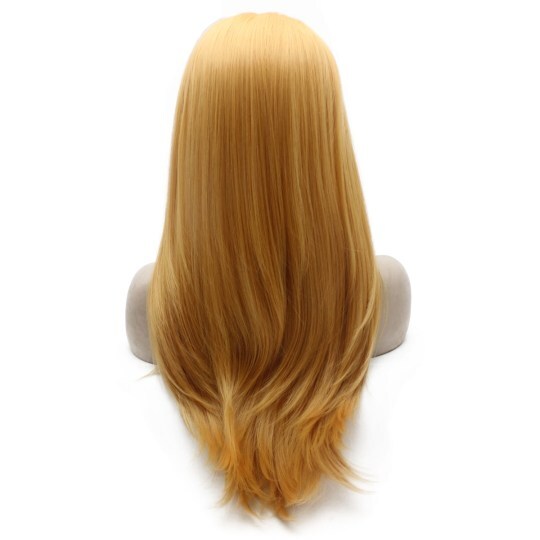 Long Straight Carrot Reddish Real Kanekalon Fiber Hair Lace Front Orange Wig Soft Touch Long Straight Orange Real Kanekalon Fiber Hair Lace Front Wig Soft Touch