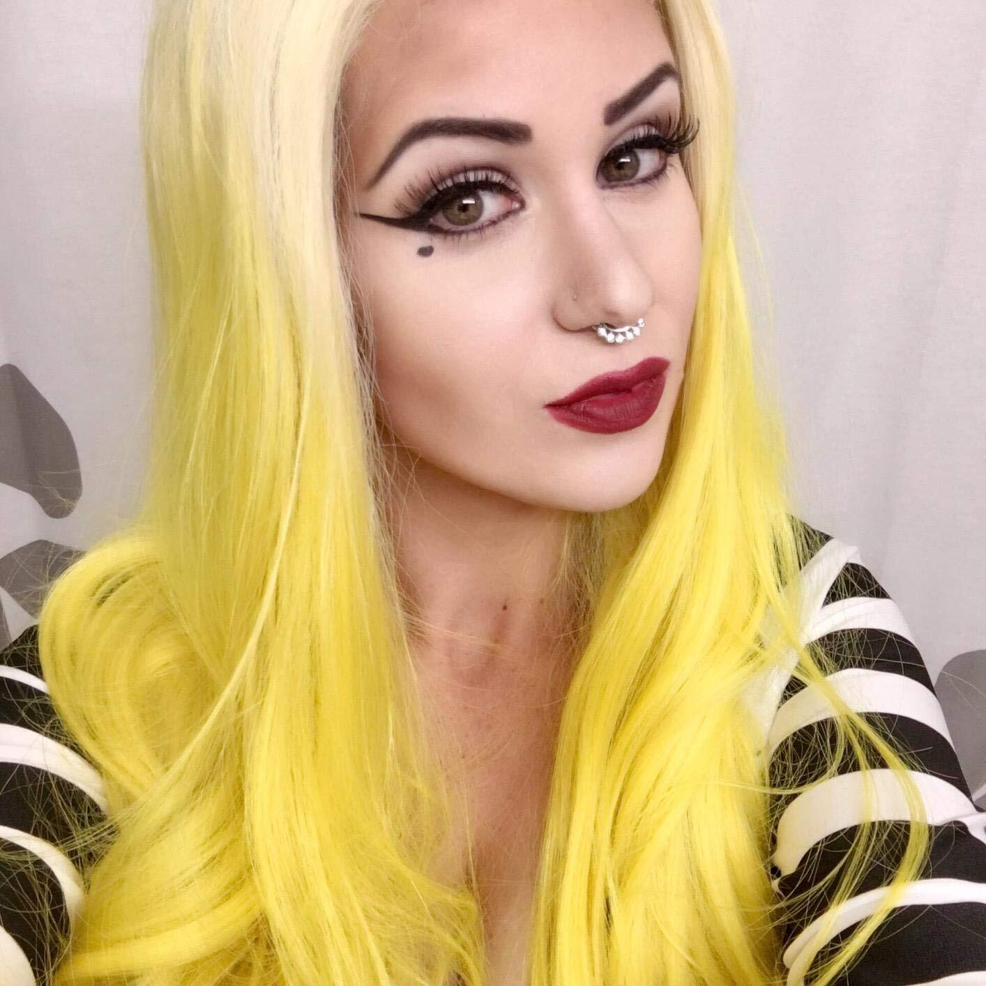 Blonde and Yellow Long Wavy Ombre Wig