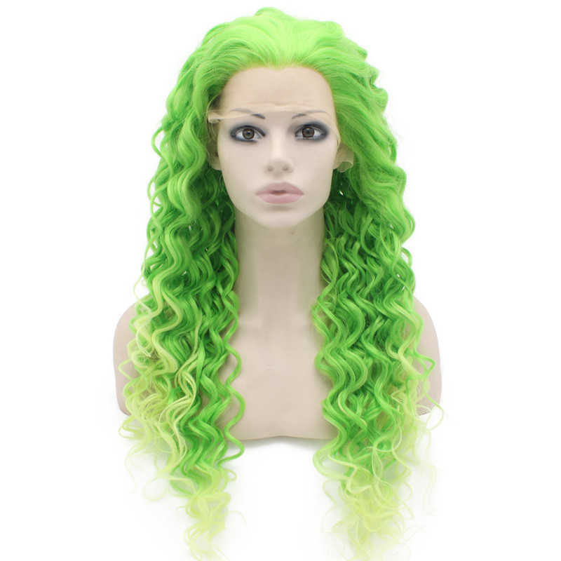green lace front wig | lime green wig