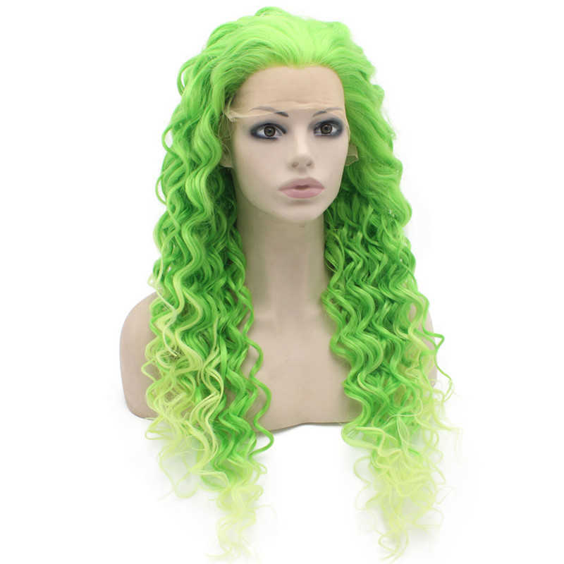 green lace front wig lime green wig