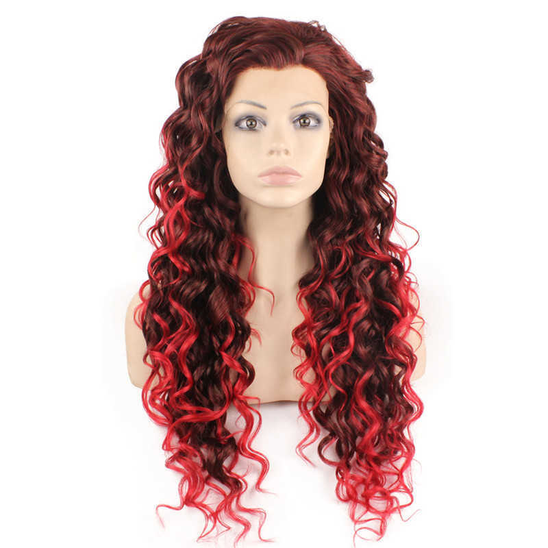♥️ RED OMBRÉ 24” CURLY LACE FRONT WIG *NWT* Amazon.com : YMS Ombre Red HD Lace Front Wigs Human Hair Pre  main image 4