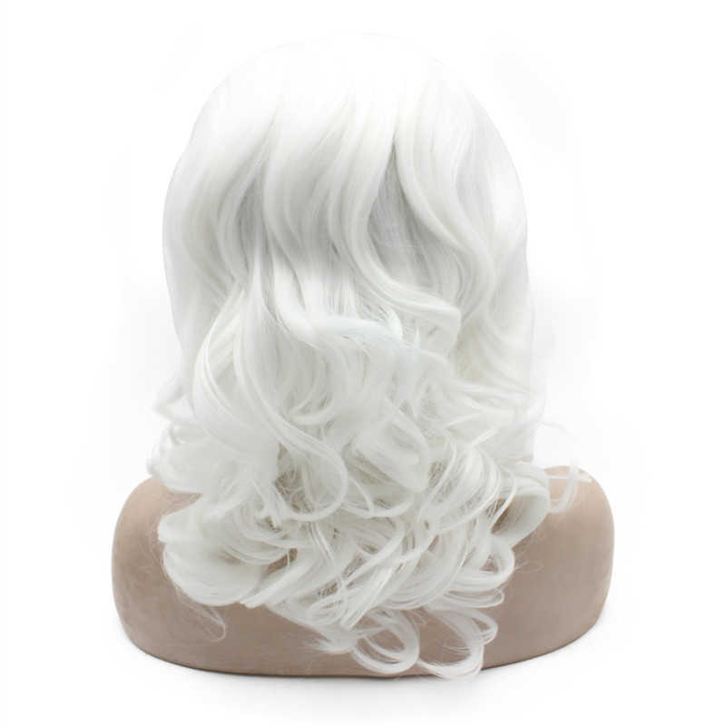 Extra Long White Wig Lace Front Wavy Cosplay Synthetic Wig