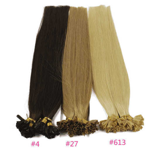 16"~30" 1g/s 100g Prebonded Keratin Nail or U tip Human Hair Extensions
