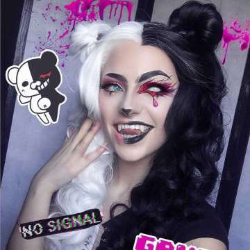 Long Split Colour Half White Black Synthetic Wig Reviews At Iwonawig Com Long Split Colour Half White Black Synthetic Wig Reviews At Iwonawig Com