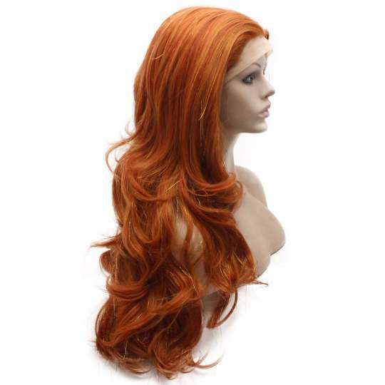 Long Wavy Red Blonde Synthetic Hair and Tinsel Wig Long Wavy Red Blonde Synthetic Hair and Tinsel Wig
