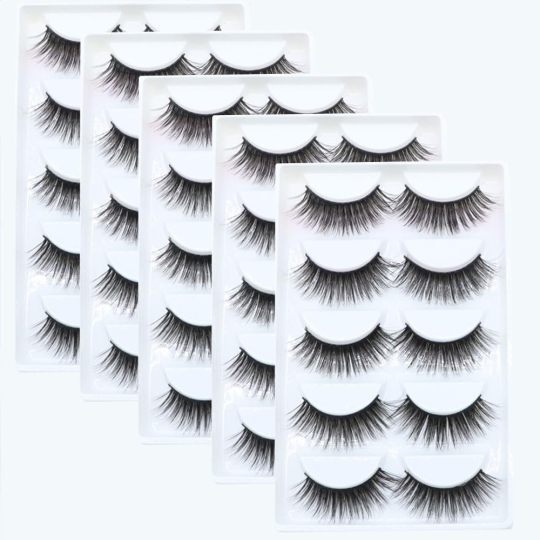 25 Pairs Wispy Mink Lashes Fluffy Eye Lashes Natural Look 5D Volume 20mm Fake Eyelashes Pack