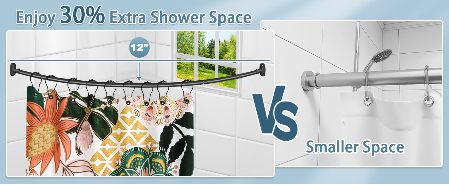 Curved Shower Curtain Rod Without Drilling
