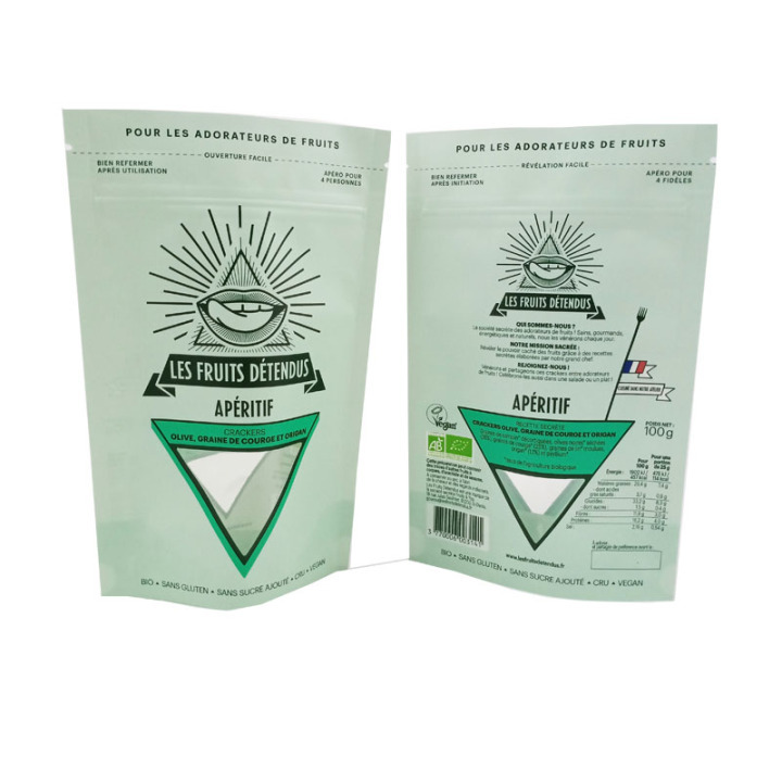 Biodegradable packaging autonomous stand up  zipper bag for nut dry fruit packaging bags