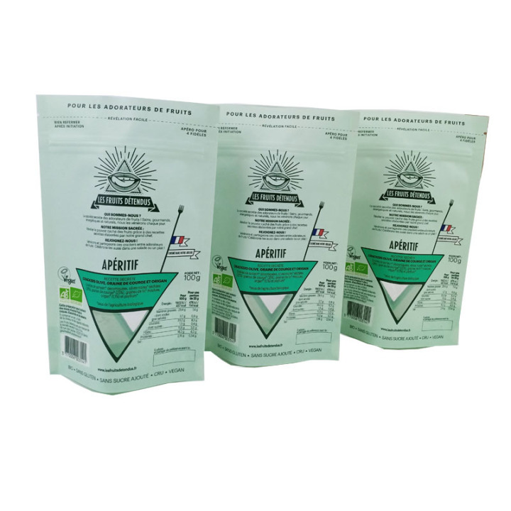 Biodegradable packaging autonomous stand up  zipper bag for nut dry fruit packaging bags