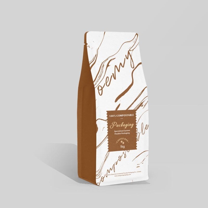 Custom home biodegradable coffee bag packaging for 1kg coffee   