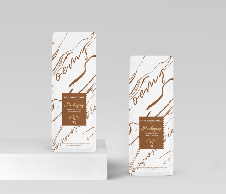 Custom home biodegradable coffee bag packaging for 1kg coffee   