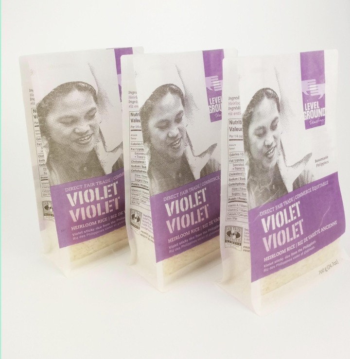 Custom paper transparent eight-sided sealed rice packaging bag