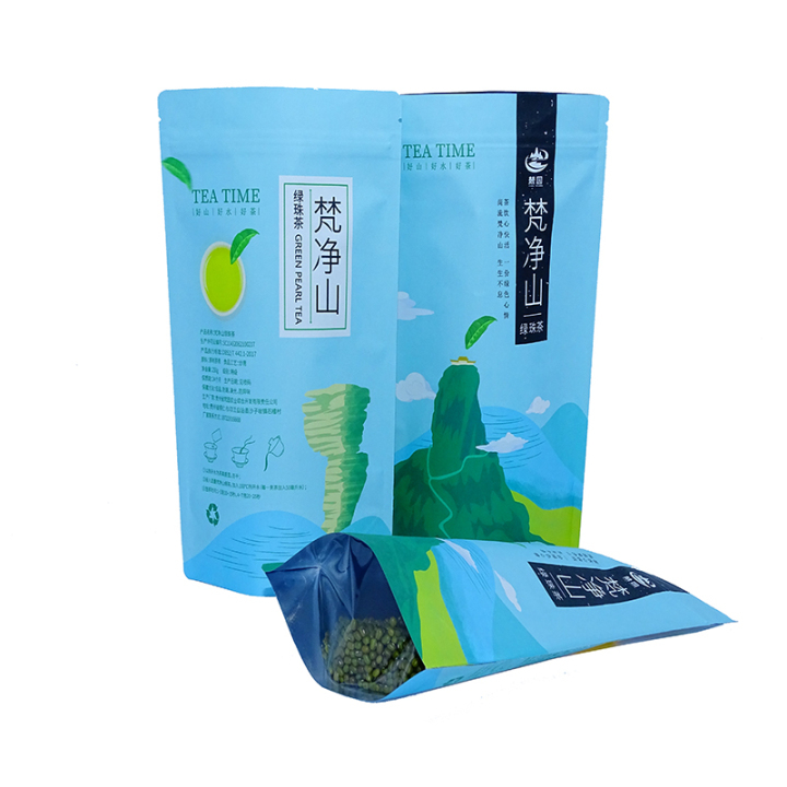 Custom printed Stand up zipper bag  biodegradable tea bags