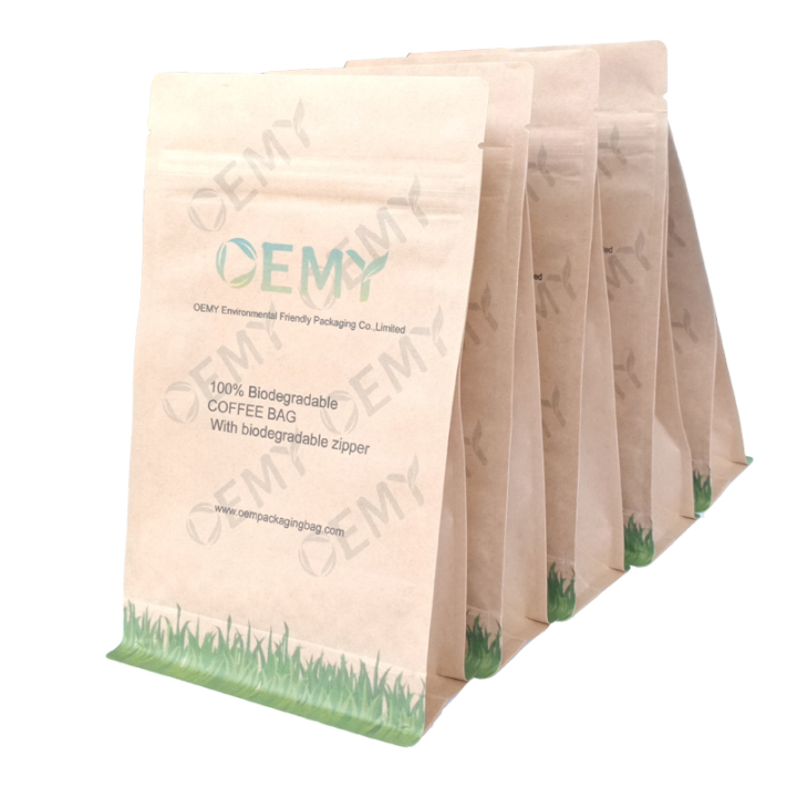 Flat bottom pouch factory biodegradable bag material packaging bags eco friendly herbal bag