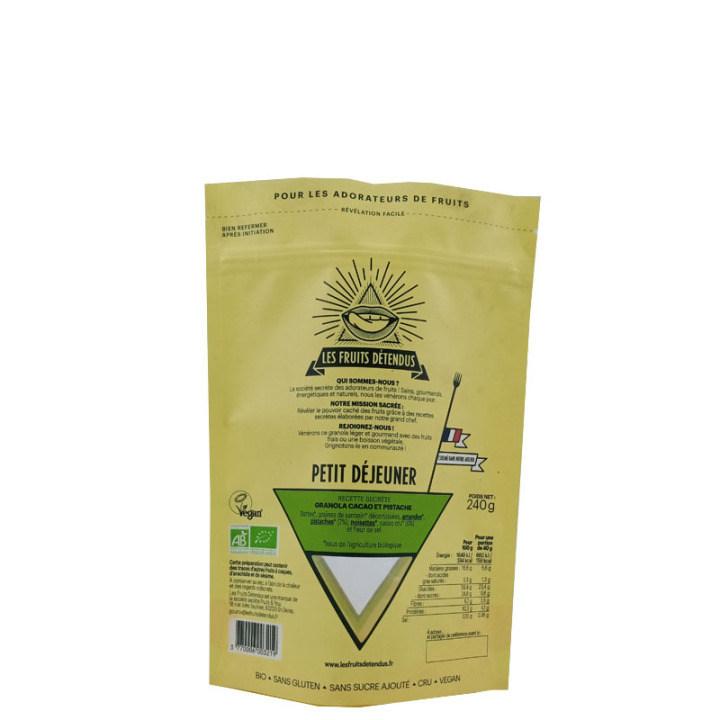 stand up zipper bag biodegradable kraft paper zipper dry fruit bag