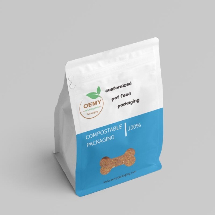Custom biodegradable dog food packaging resealable bags