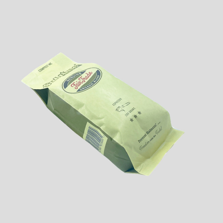 Custom side seal biodegradable coffee bean bags with valve in China