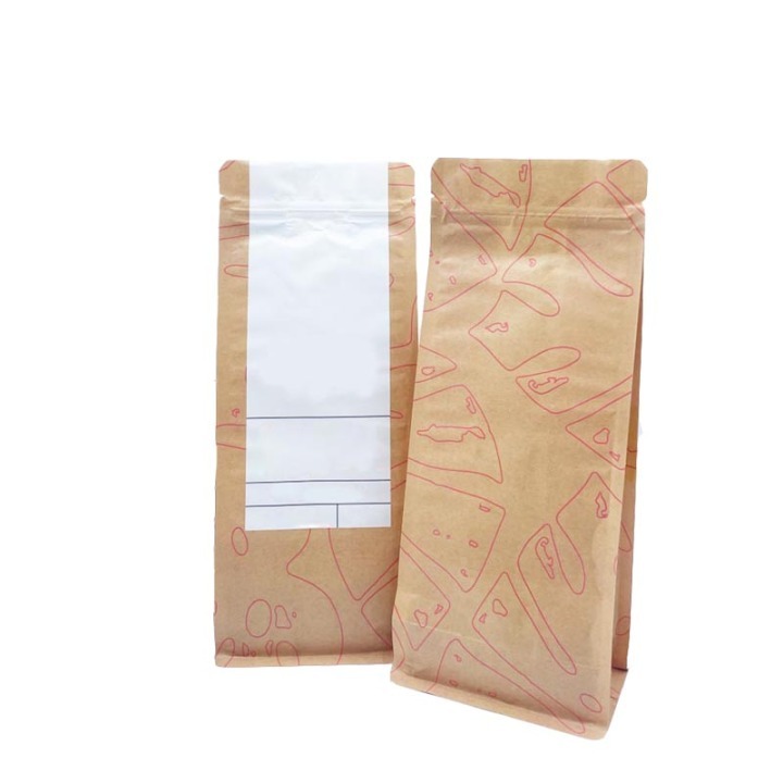 Flat Bottom stand up zipper bag Compostable Packing