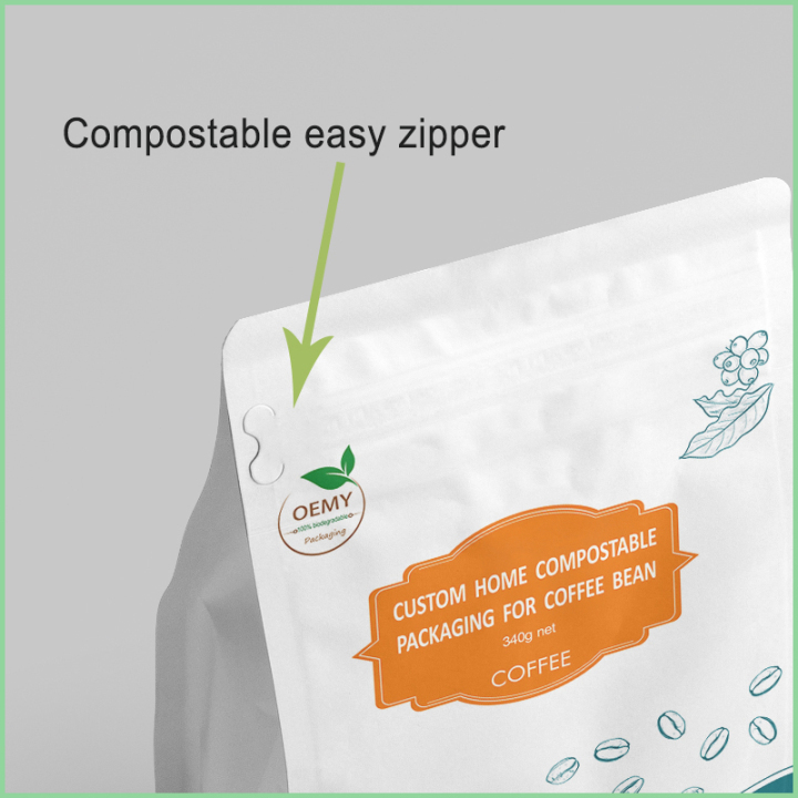 custom home stand up pouch 340g biodegradable coffee pouches  