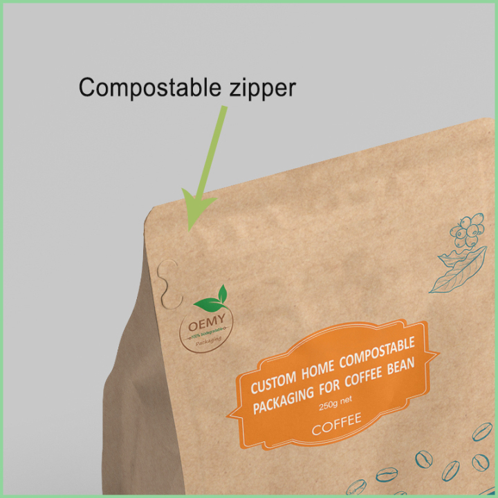 Custom 340g Biodegradable Stand Up Coffee Pouches for Eco-Conscious Home Packaging  