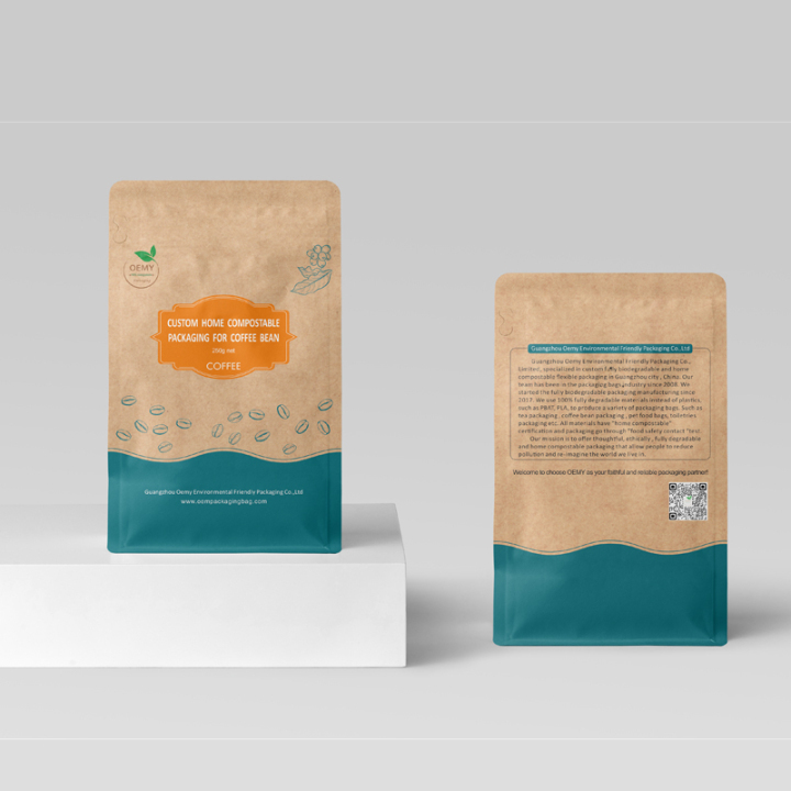 Custom 340g Biodegradable Stand Up Coffee Pouches for Eco-Conscious Home Packaging  