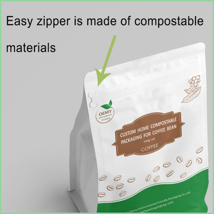 custom home stand up pouch 250g compostable coffee pouches  