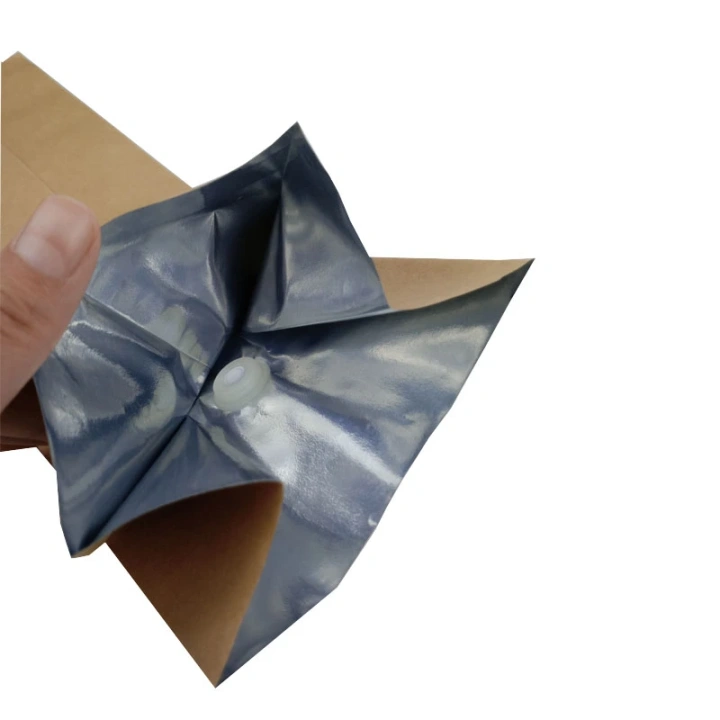 Biodegradable Medium Kraft Paper Bag Aluminum Foil Lined Eco Conscious  