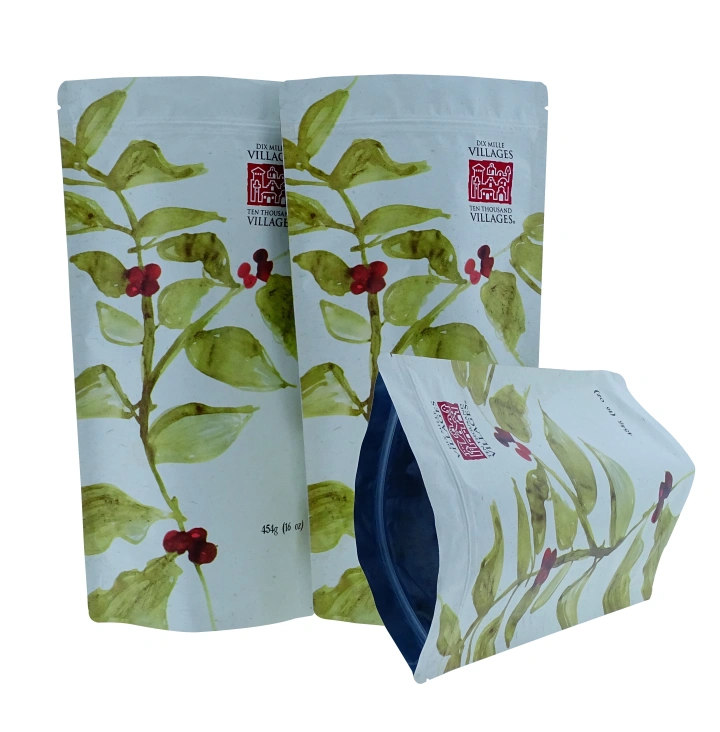 Custom Compostable Stand Up Pouches Biodegradable Snack Packaging  