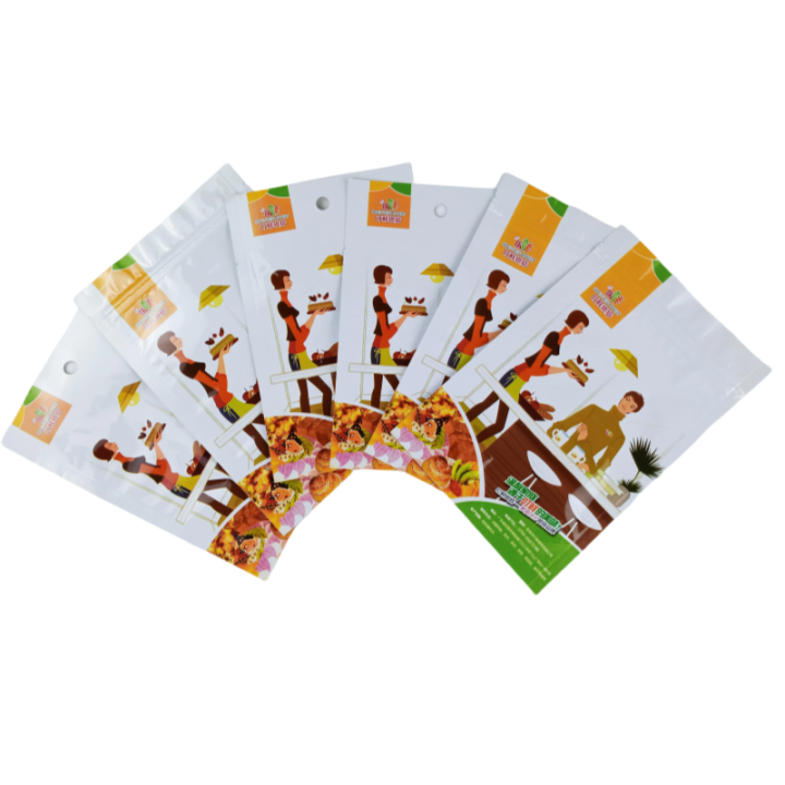 Sustainable Green Packaging 3 Side Sealed Bags for Organic Fruit Snacks  