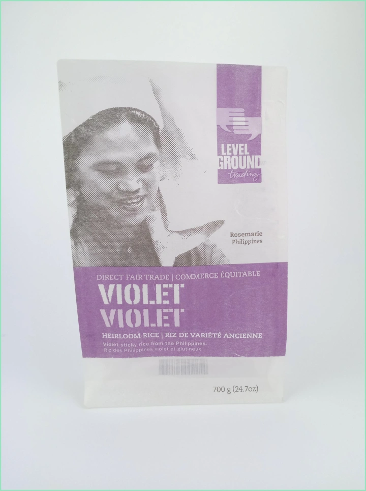 Custom Compostable Eight Sided Sealed Rice Packaging Bags  