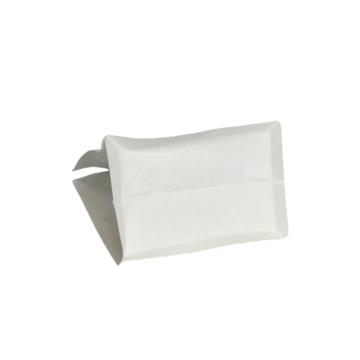 Biodegradable Flat Bottom Coffee Pouches White Kraft Material  