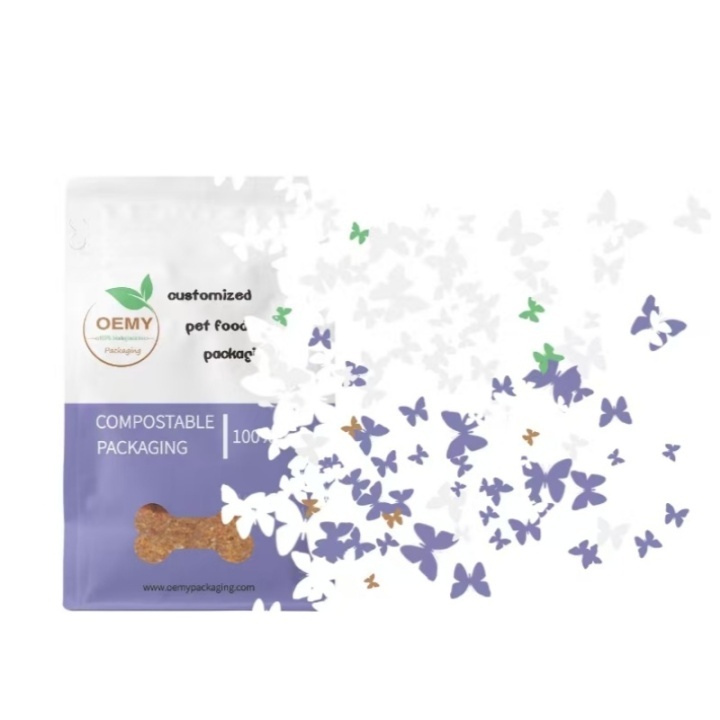 Custom Flexible Packaging Biodegradable Flat Bottom Pouches for Pet Food Custom Flexible Packaging Biodegradable Flat Bottom Pouches  biodegradabel pouch,pet food packaging,compostable bags,flat bottom pouch,food packaging