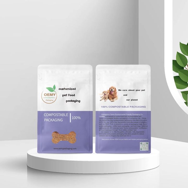 Custom Flexible Packaging Biodegradable Flat Bottom Pouches for Pet Food Custom Flexible Packaging Biodegradable Flat Bottom Pouches  biodegradabel pouch,pet food packaging,compostable bags,flat bottom pouch,food packaging