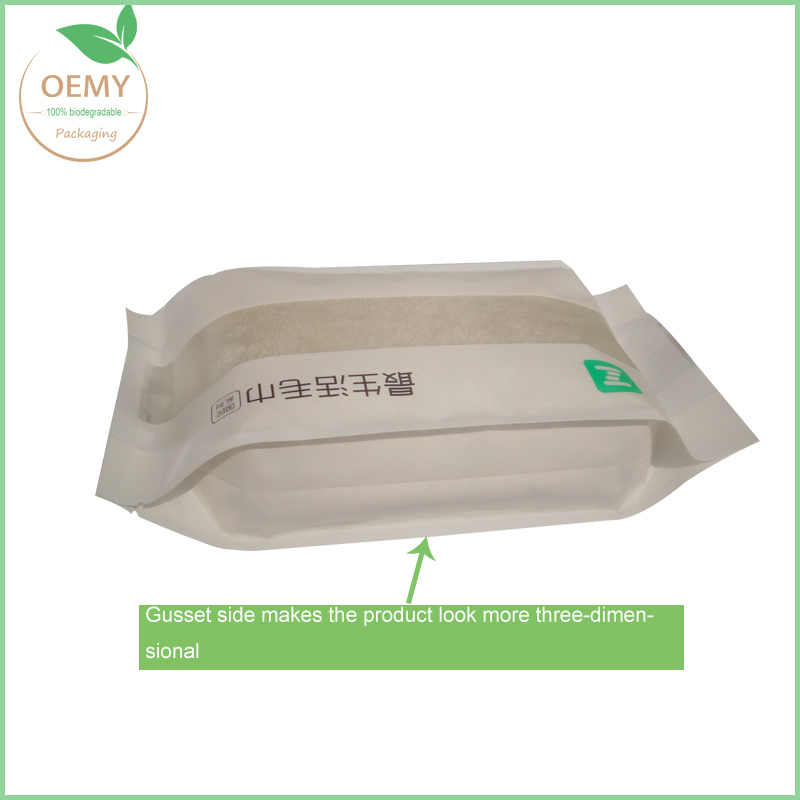  custom packaging bags apparel clothing four side sealing pouch gusset biodegradable for towel - OEMY custom packaging clothing biodegradable packaging bags for towel. biodegradable packaging bag,custom packaging clothing