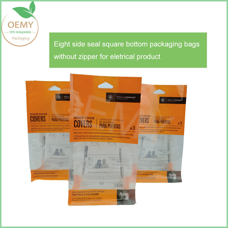 Eight-side sealed square bottom stand up zipper bag  stand up zipper bag,custom paper packaging