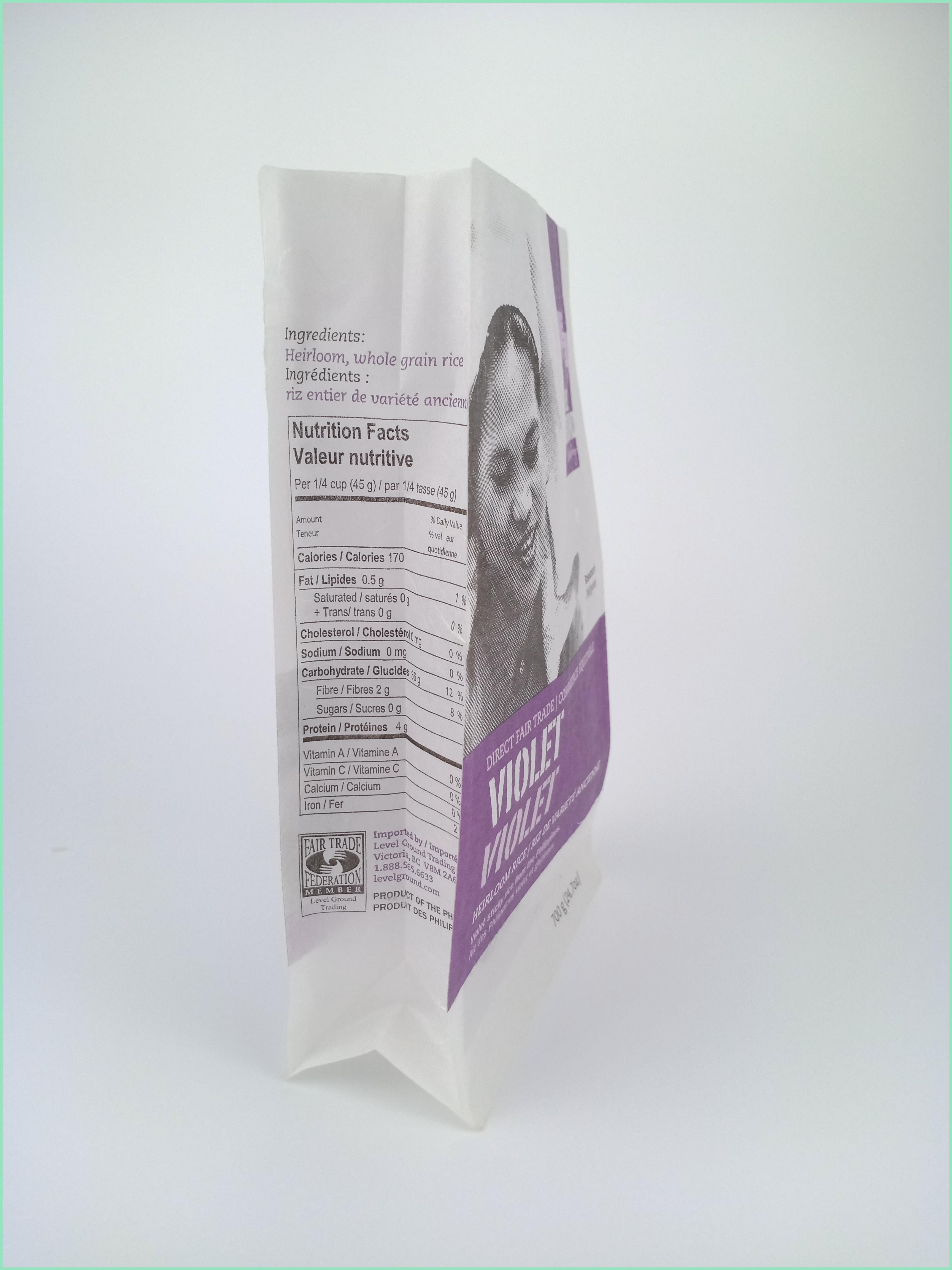 Custom paper transparent eight-sided sealed rice packaging bag  biodegradable packaging bags,paper packaging bag