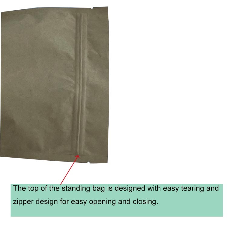 China supplier Kraft paper stand up zipper bag with window - OEMY  stand up zipper bag,biodegradable ziplock bags,Kraft paper zipper pouch
