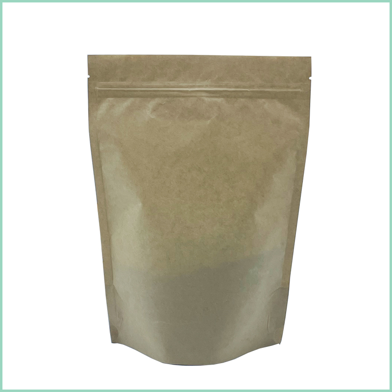 China supplier Kraft paper stand up zipper bag with window - OEMY  stand up zipper bag,biodegradable ziplock bags,Kraft paper zipper pouch