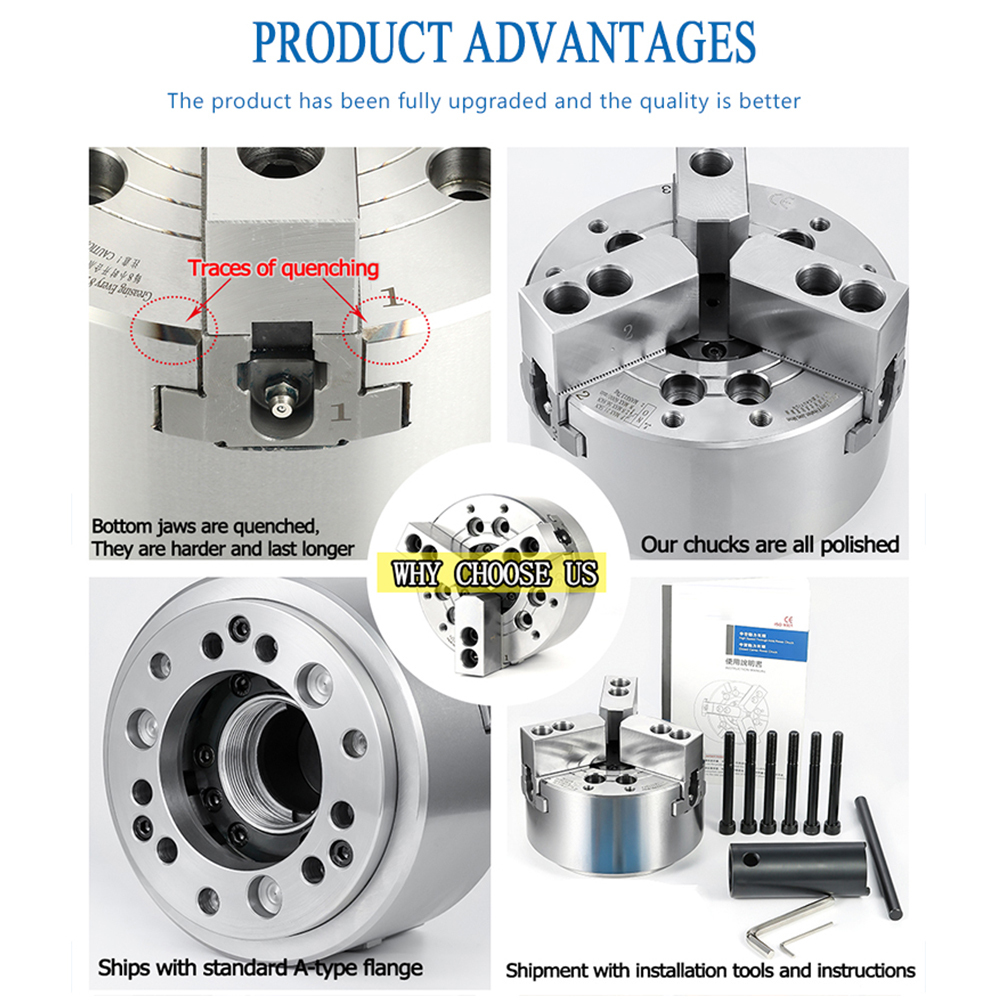 ZHUXIAO High-precision Hollow hydraulic Lathe chuck 3 jaw