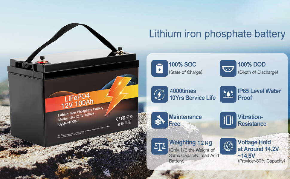OEM 12V 100Ah Lithium Ion Batteries Rechargeable Solar Storage Battery 12V LiFePO4 Battery