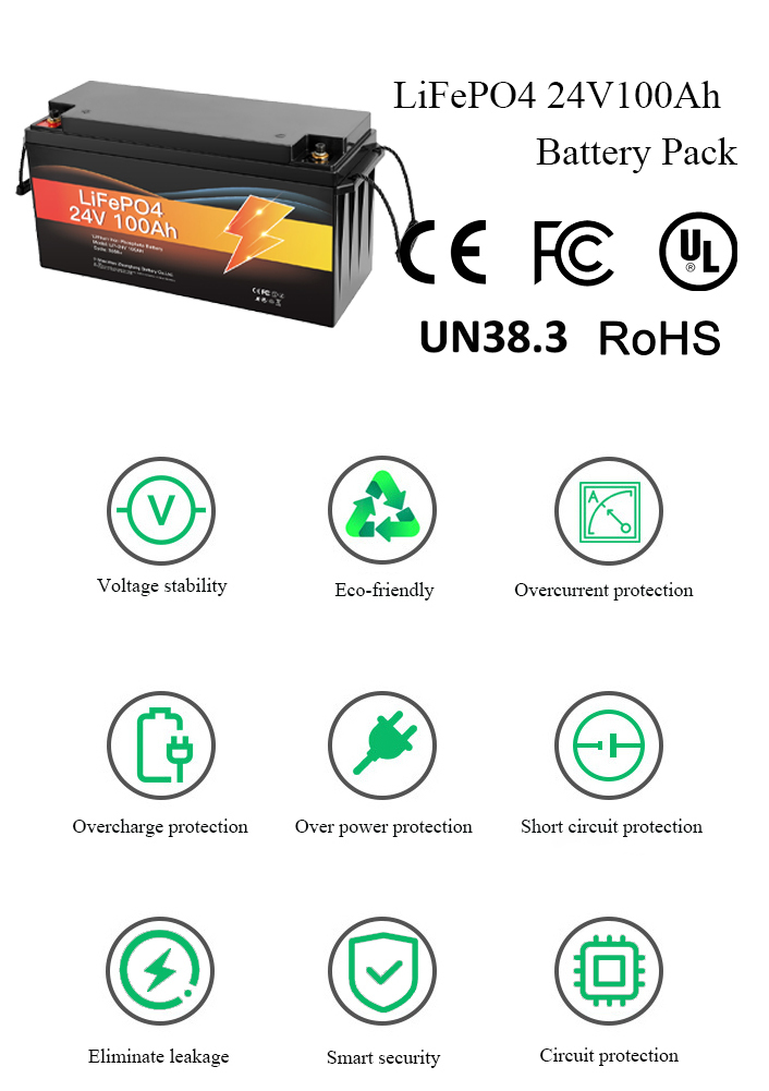 24V Lifepo4 Lithium Ion Battery 100Ah Solar Home Energy Storage Battery