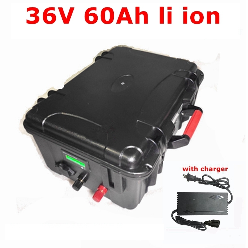 FS waterproof 36v 60ah lithium ion battery 18650 BMS li ion for 2000w 1500w Bike scooter boat EV Tricycle inverter +5A charger